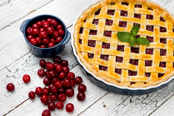 Tarte aux cerises maison — Photo