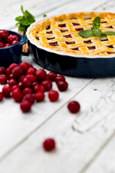 Tarte aux cerises maison — Photo