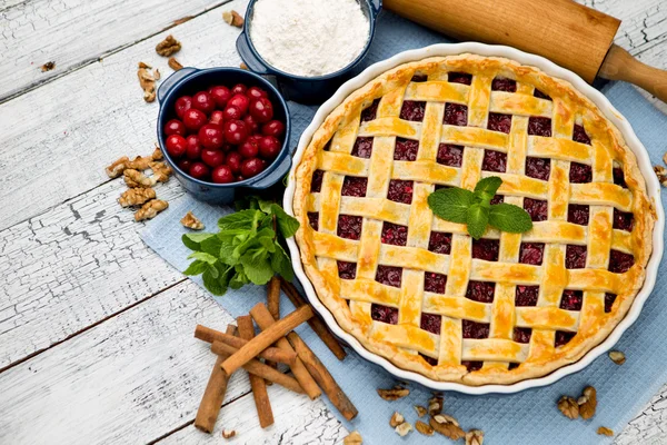 Tarte aux cerises maison — Photo