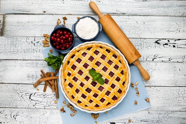 Tarta de cereza casera — Foto de Stock