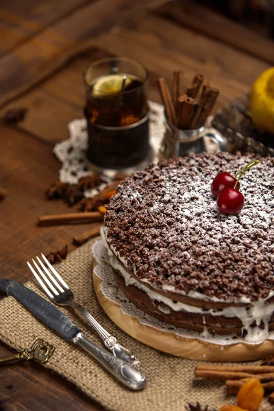 Hausgemachter Schokoladenkuchen — Stockfoto