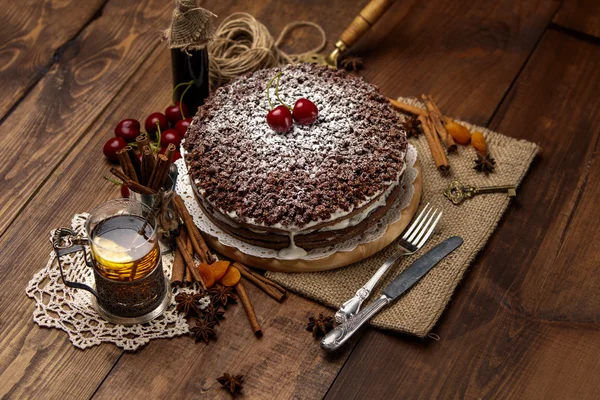 Homemade chocolate pie — Stock Photo, Image