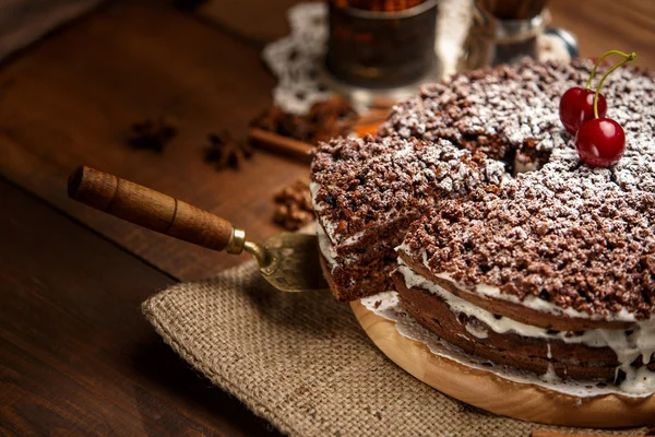 Pastel de chocolate casero — Foto de Stock