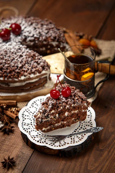 Pastel de chocolate casero — Foto de Stock