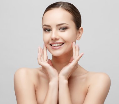 Beautiful Woman with Clean Fresh Skin  clipart