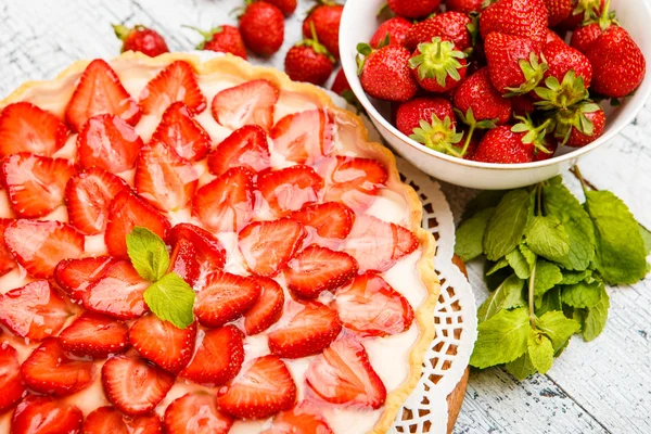 Tarta de fresa casera — Foto de Stock