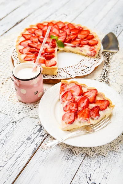 Tarta de fresa casera — Foto de Stock