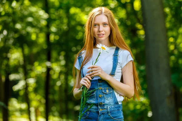 Beautiful smiling red-haired young woman — Stock Photo, Image