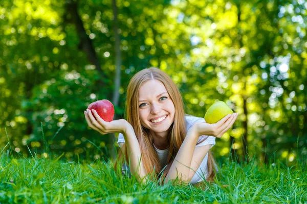 Beautiful smiling red-haired young woman — Stock Photo, Image