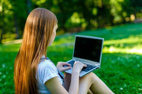 Beautiful smiling red-haired young woman — Stock Photo, Image