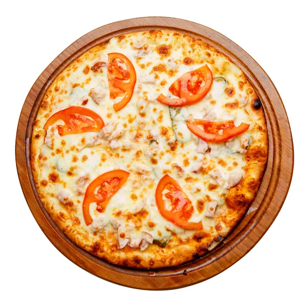 木の板にピザ — ストック写真