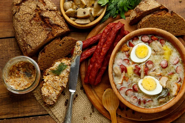 Traditional polish Easter soup Zurek — Stock Image Traditional polish Easter soup Zurek Stock Image