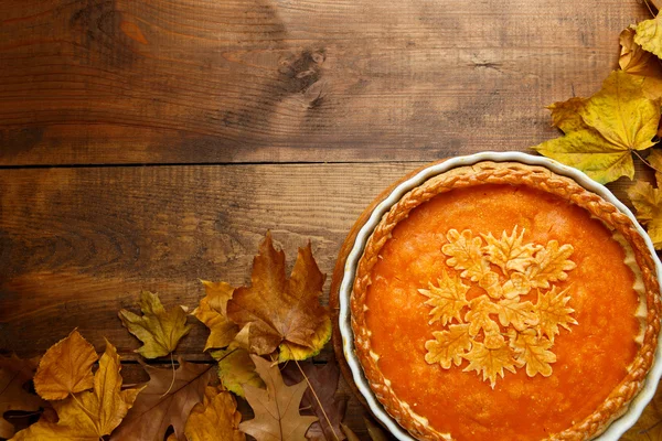 Pastel tradicional americano de calabaza casero — Foto de Stock