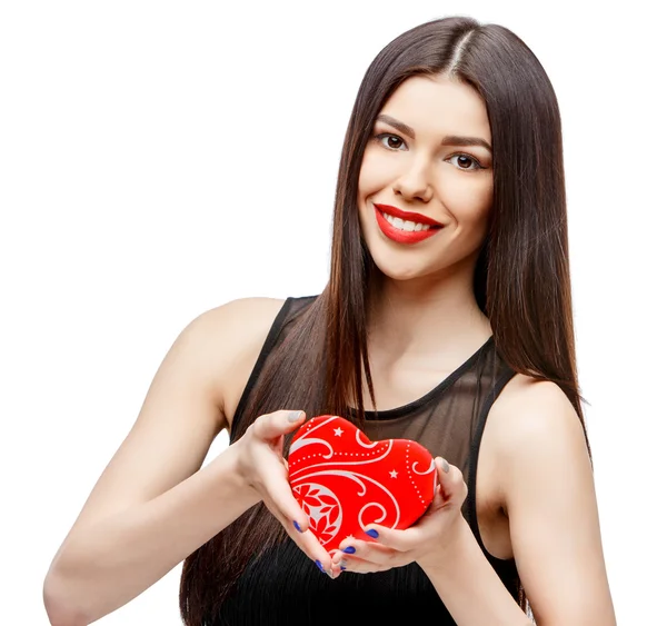 Mujer atractiva con caja de regalo —  Fotos de Stock