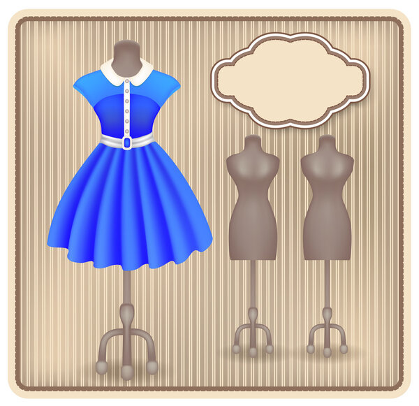 Dress in retro style on dummy 