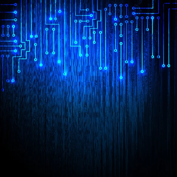 Електронна схема на синьому фоні — стокове фото