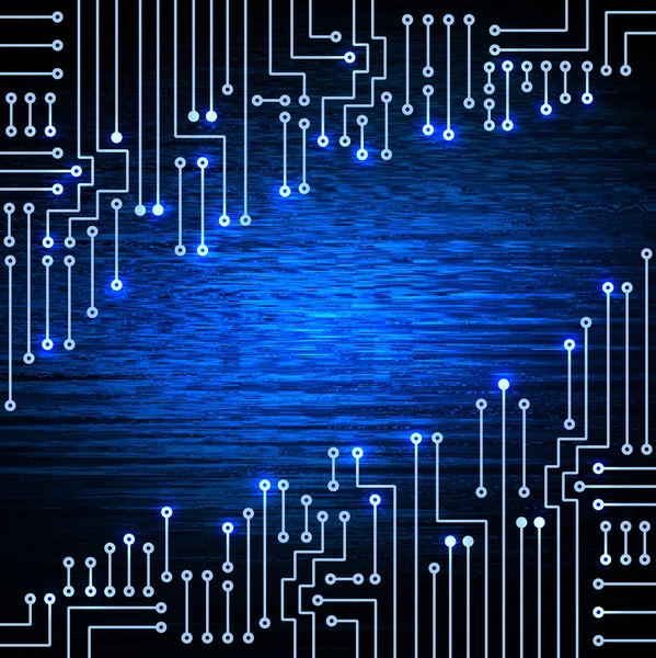 Elektronische Schaltung auf blauem Hintergrund — Stockfoto
