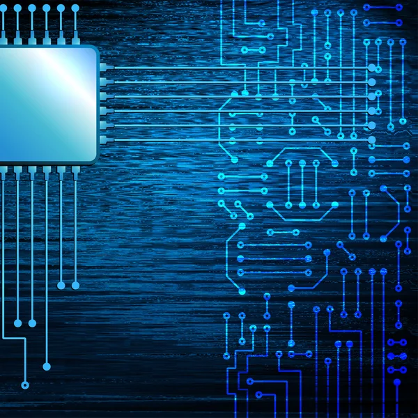 Electronic circuit  on blue background — Stock Photo, Image