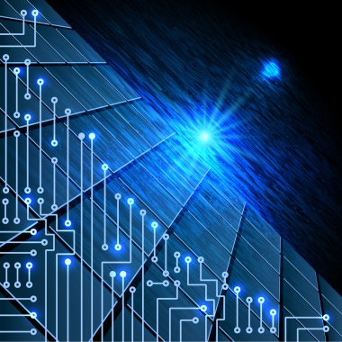 Modern elektronik devre üzerinde hücreleri desen çizimi 