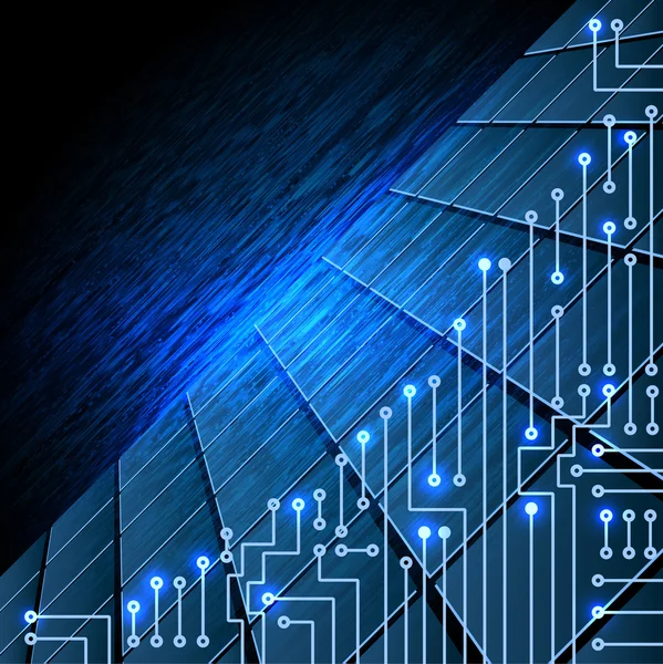 Electronic circuit on blue ruffle background — Stock Photo, Image