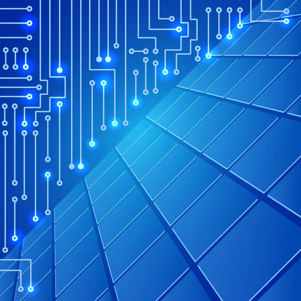 Dessiner un circuit électronique moderne sur le modèle des cellules — Image vectorielle