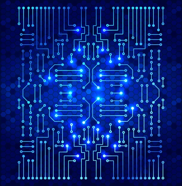 Dibujo de circuito electrónico moderno en el patrón de celdas — Archivo Imágenes Vectoriales