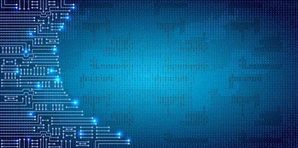 Circuito electrónico y código binario — Archivo Imágenes Vectoriales