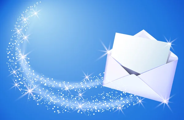 Létající otevřené papírové obálky a list dopis — Stockový vektor
