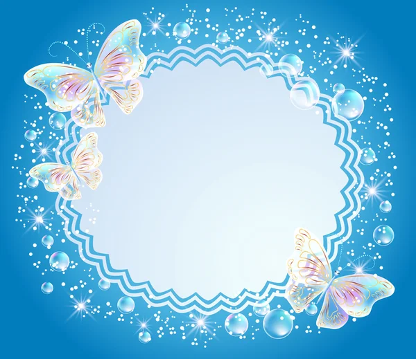 Background with frame and butterfly — Stock Vector