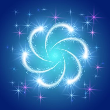 Yıldızlar ve Selam ile parlayan arka plan