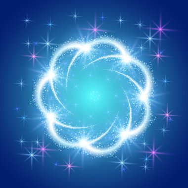 Yıldızlar ve Selam ile parlayan arka plan