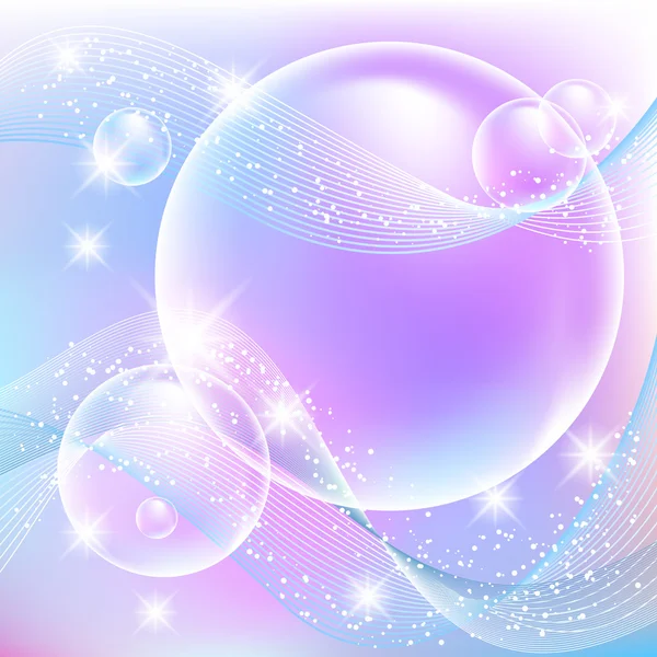 气泡和星星 — 图库矢量图片