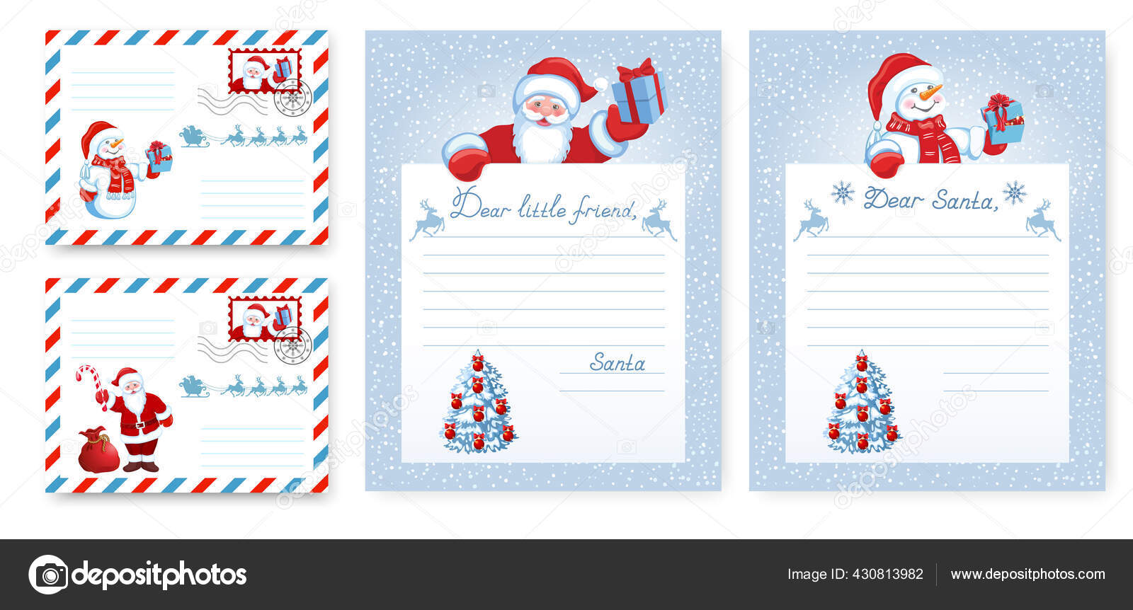 Définir Modèle D'enveloppe Noël Lettre Mise Page Père Noël Vecteur par  ©Marisha 430813982