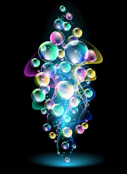 Fumée et bulles de couleur — Image vectorielle