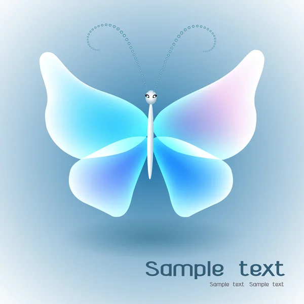 Papillon transparent sur fond gris — Image vectorielle