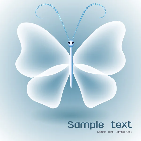 灰色の背景上の透明な蝶 — ストックベクタ