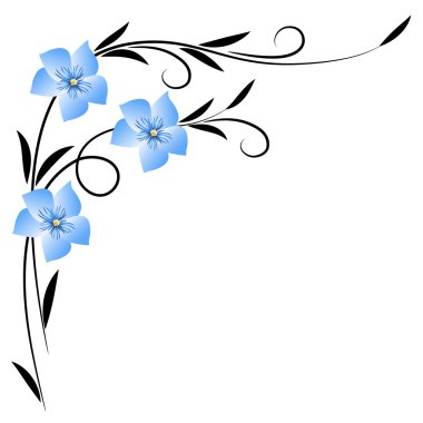 köşe çiçek süsleme