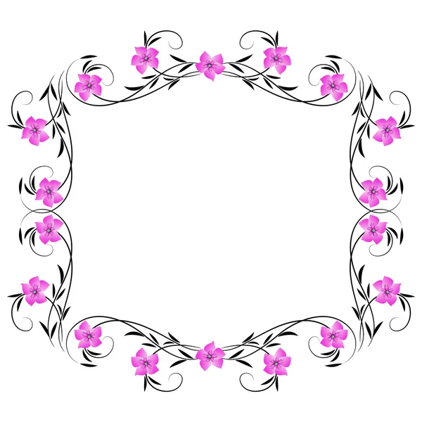 添加的花卉装饰框架 — 图库矢量图片