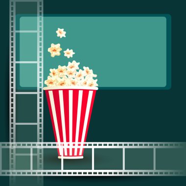 Patlamış Mısır ile paket ve ve film şeridi
