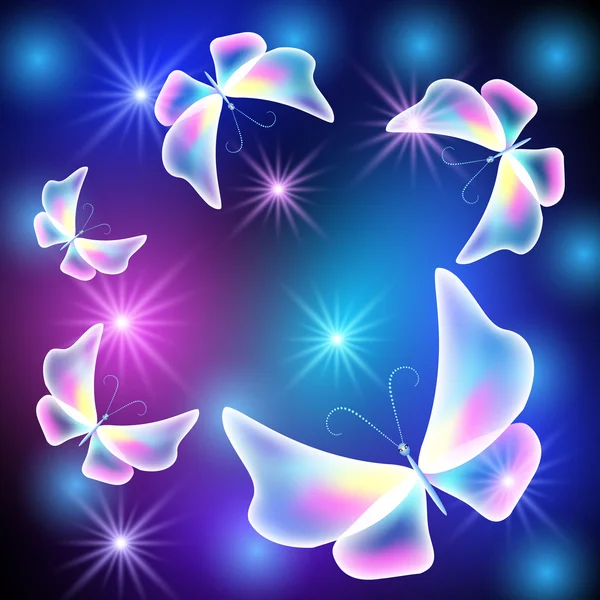 Papillons et étoiles — Image vectorielle