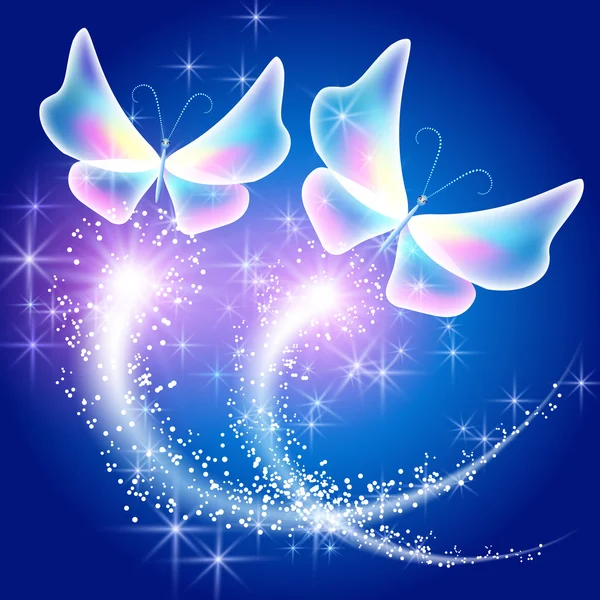 Butterfly and glowing salute — Stock Vector