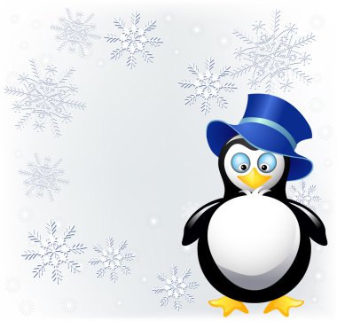  Silindir şapka ile eğlenceli penguen  