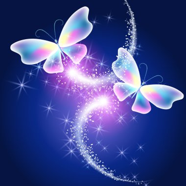 Kelebekler ve parlak havai fişek