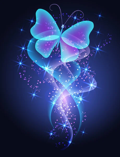 Papillon et étoiles — Image vectorielle