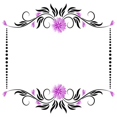 çiçek süsleme çerçeveyle  