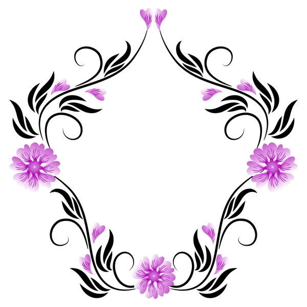 Cadre avec ornement floral — Image vectorielle