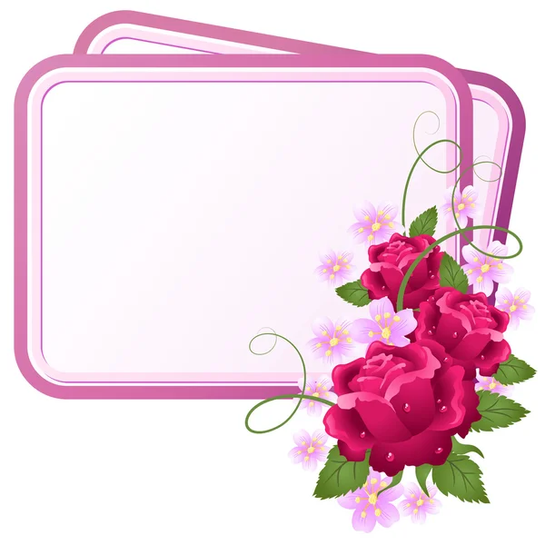 Frame met rozen — Stockvector