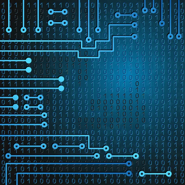 Electronic circuit and  binary code — Stock Vector