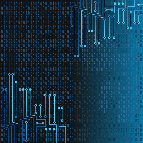 Elektronik devre ve ikili kod — Stok Vektör