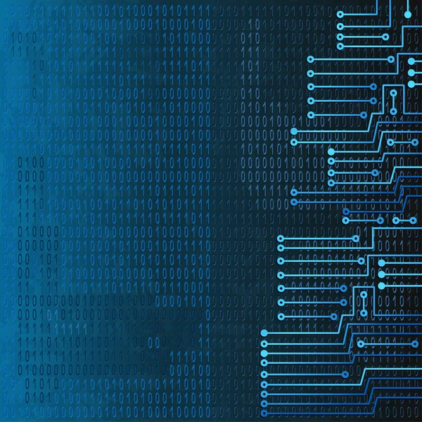 Circuit électronique et code binaire — Image vectorielle